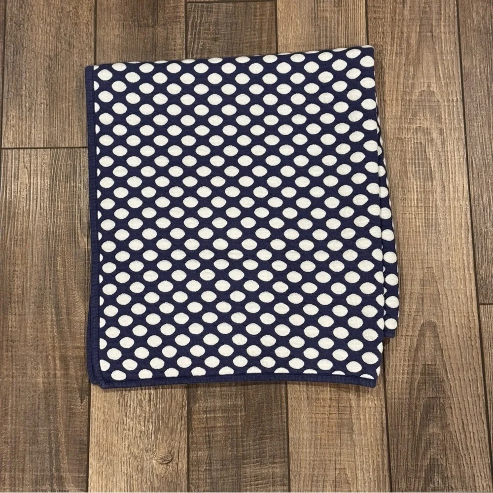 Pottery Barn Bubble Modern Baby Stroller Blanket Blue White Cotton 30x40